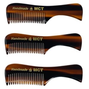G.B.S Handmade 3in Pocket Beard Comb, Mustache Grooming, Fine Tooth MCT, Pack of 3, Men’s Portable Travel Comb