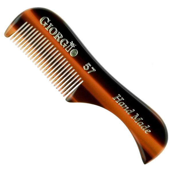 Giorgio G57 Extra Small Men's Fine Tooth Beard and Mustache Comb for Facial Hair Grooming and Styling. Wallet Pocket Comb Beard Comb for Men, Handmade, Saw-Cut and Hand Polished...