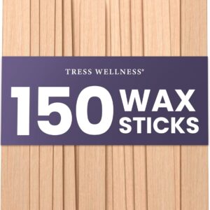 Tress Wellness - Waxing Sticks for Hair Removal - Premium Splinter-Free Wooden Sticks for Waxing, Wax Stick for Body and Face Waxing,150 Wax Sticks